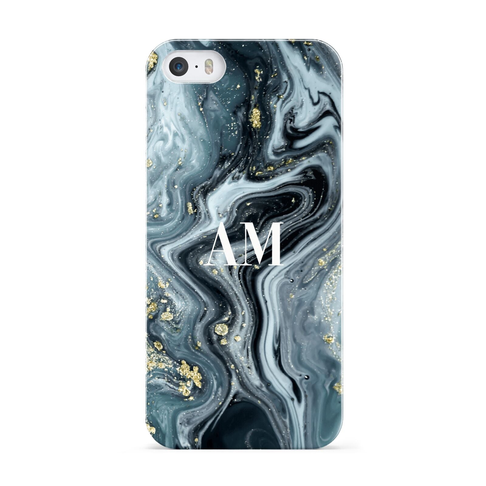 Custom Blue Swirl Marble Apple iPhone 5 Case