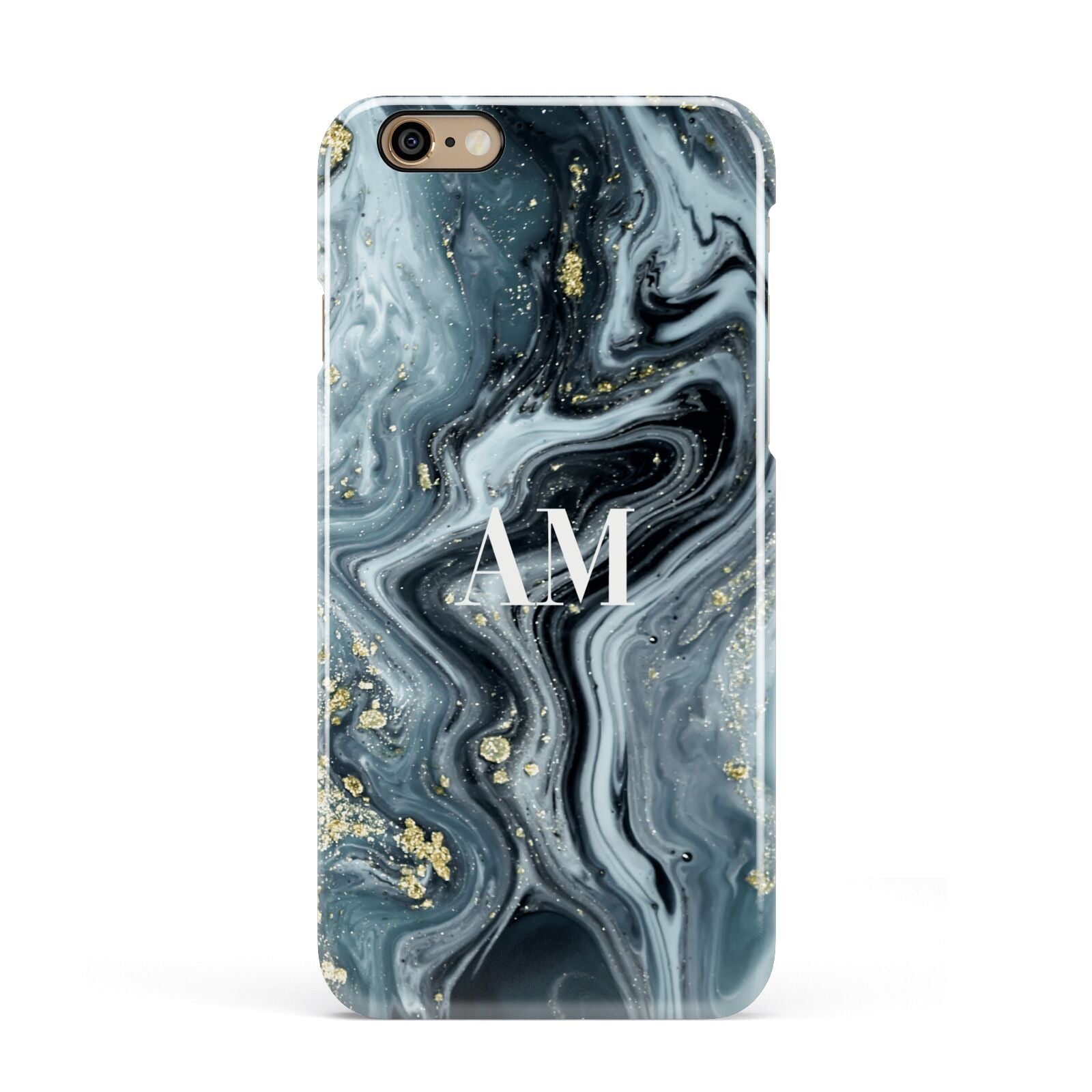Custom Blue Swirl Marble Apple iPhone 6 3D Snap Case