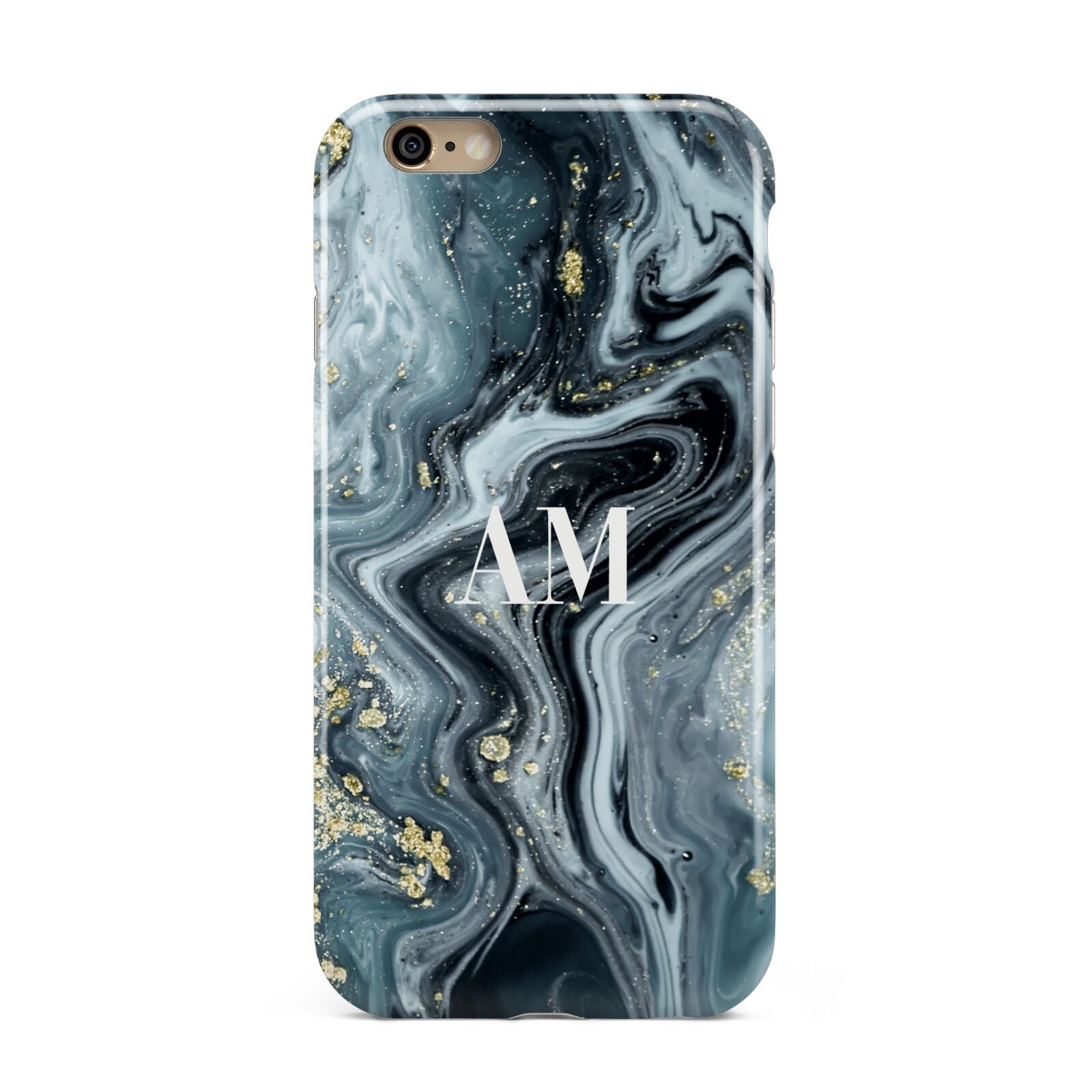 Custom Blue Swirl Marble Apple iPhone 6 3D Tough Case