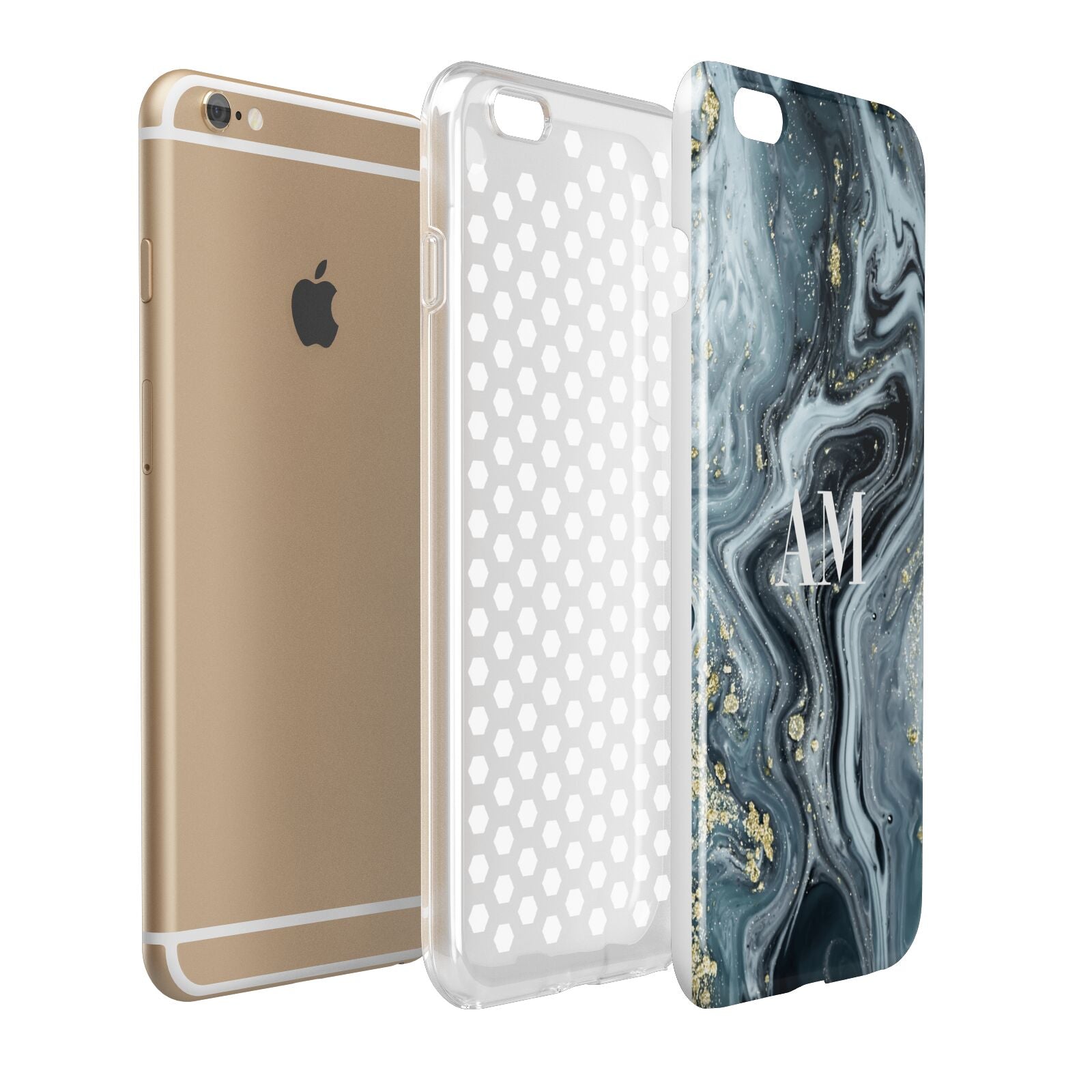 Custom Blue Swirl Marble Apple iPhone 6 Plus 3D Tough Case Expand Detail Image