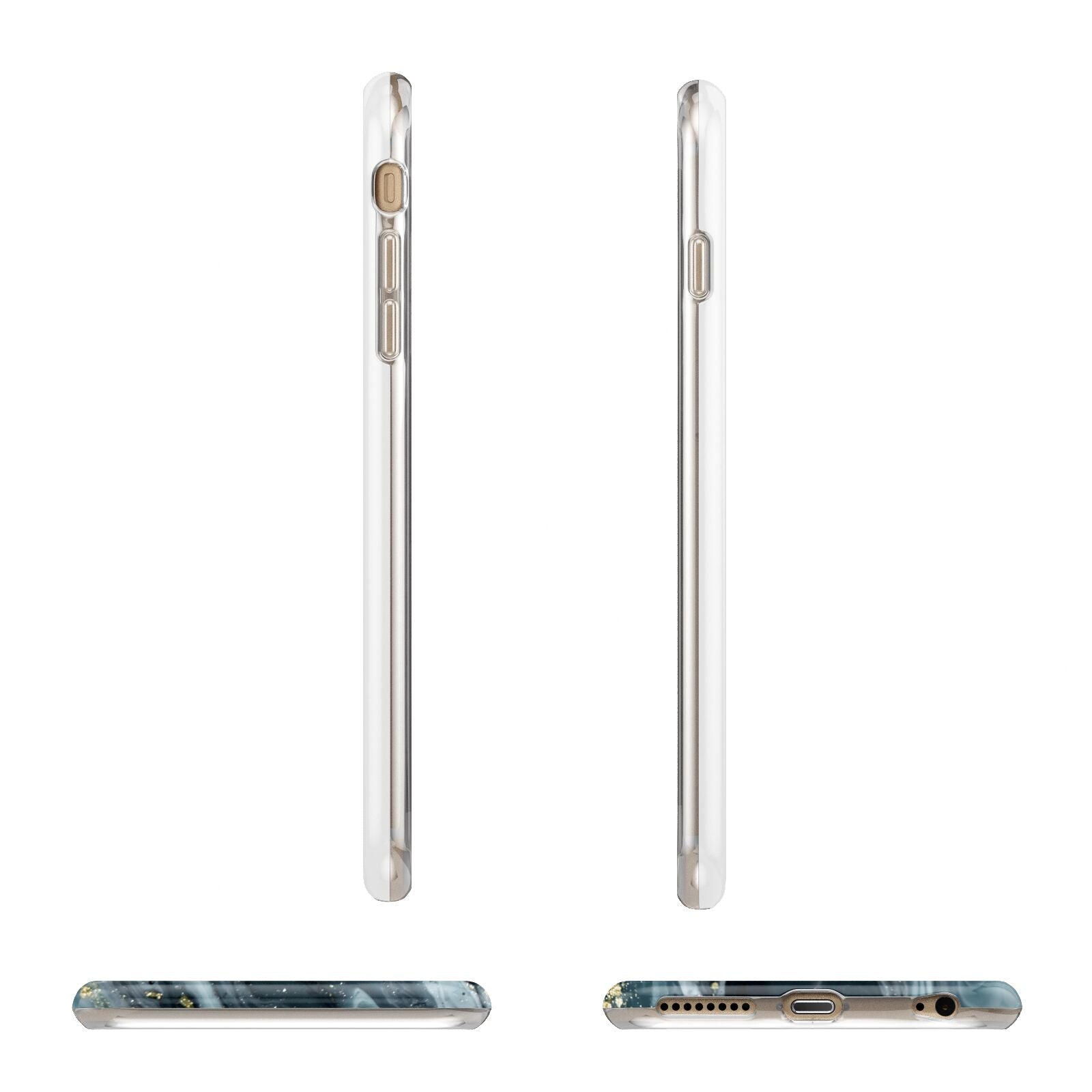 Custom Blue Swirl Marble Apple iPhone 6 Plus 3D Wrap Tough Case Alternative Image Angles