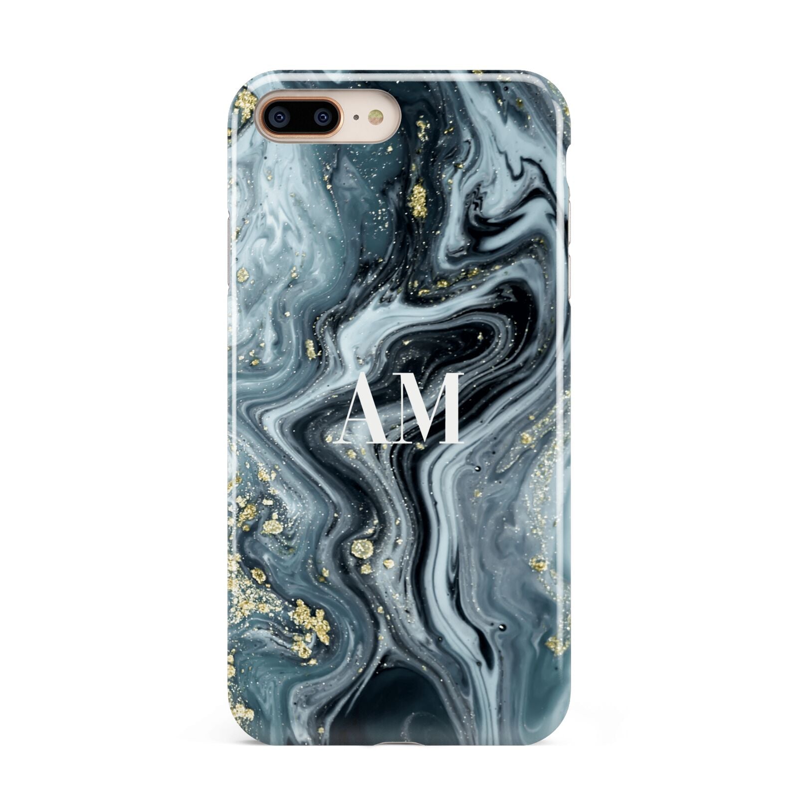 Custom Blue Swirl Marble Apple iPhone 7 8 Plus 3D Tough Case