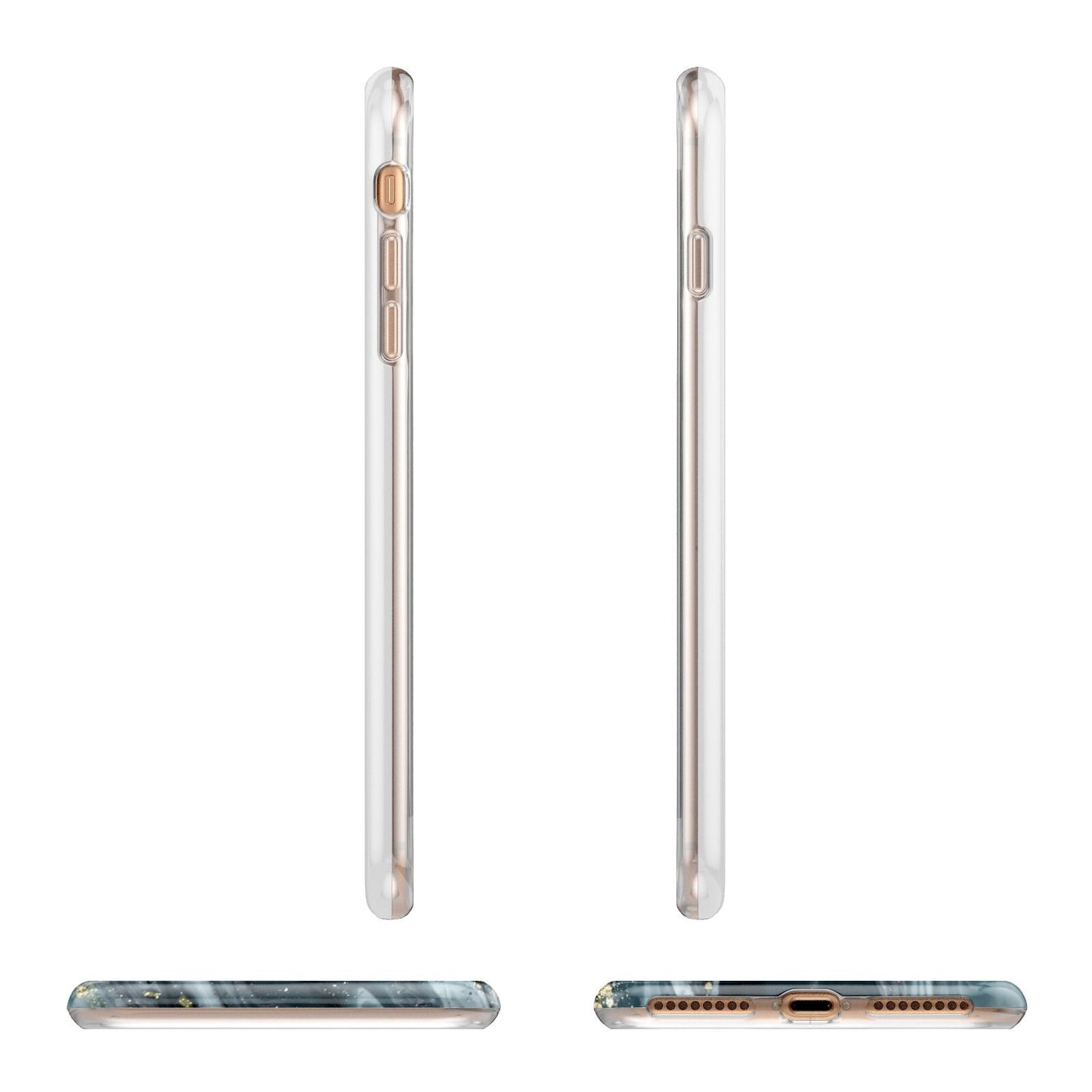 Custom Blue Swirl Marble Apple iPhone 7 8 Plus 3D Wrap Tough Case Alternative Image Angles