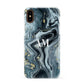 Custom Blue Swirl Marble Apple iPhone XS 3D Snap Case