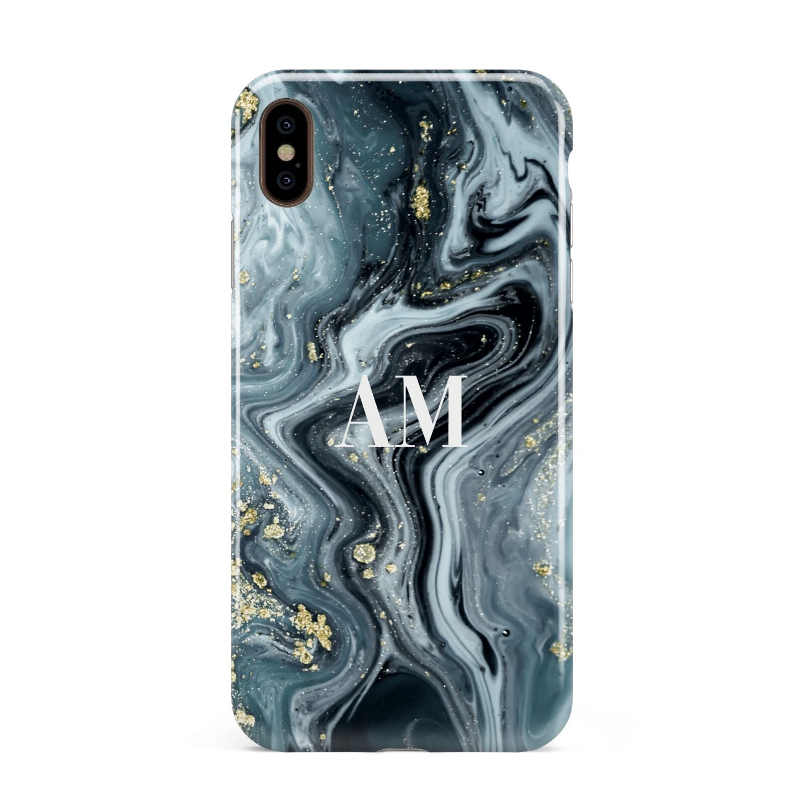 Custom Blue Swirl Marble Apple iPhone Xs Max 3D Tough Case