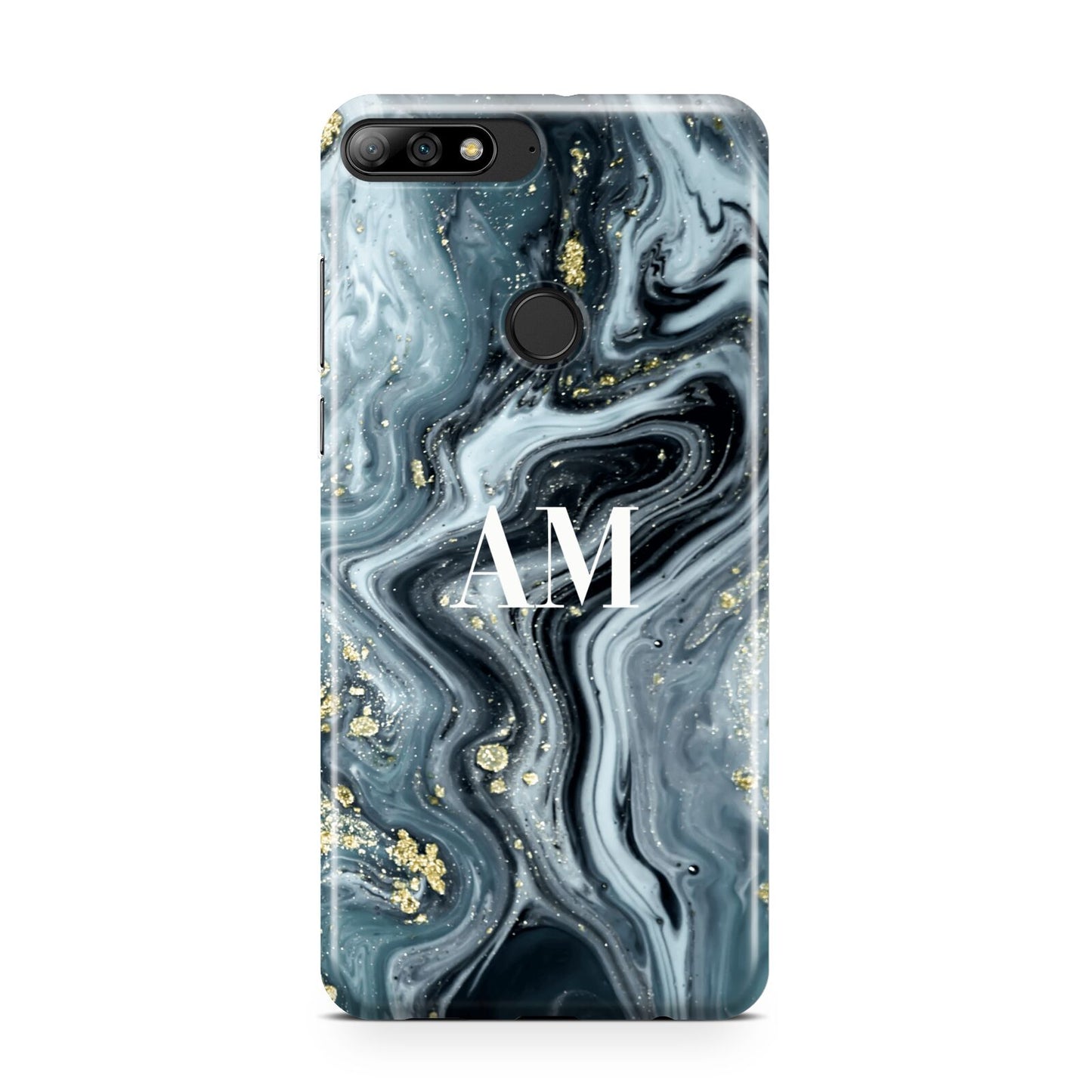Custom Blue Swirl Marble Huawei Y7 2018