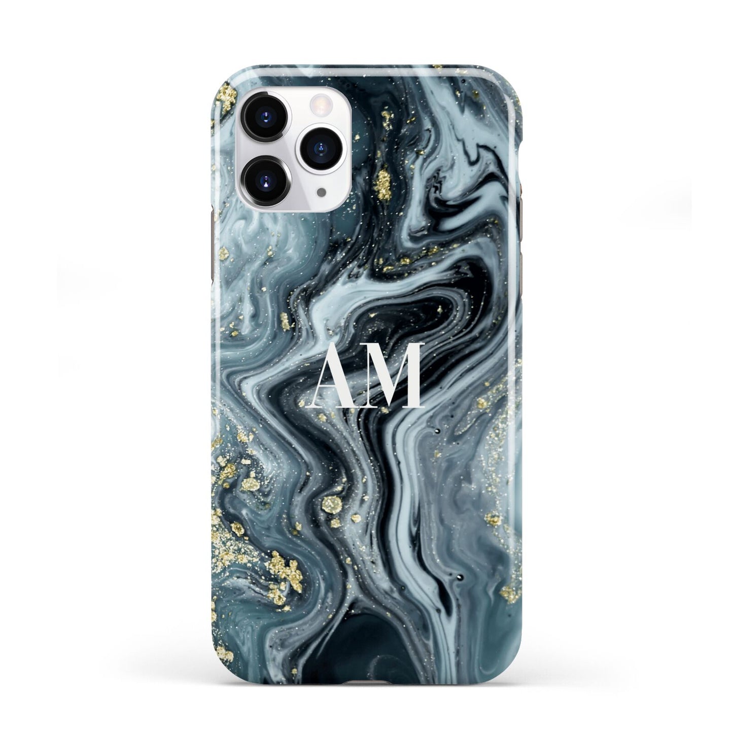 Custom Blue Swirl Marble iPhone 11 Pro 3D Tough Case