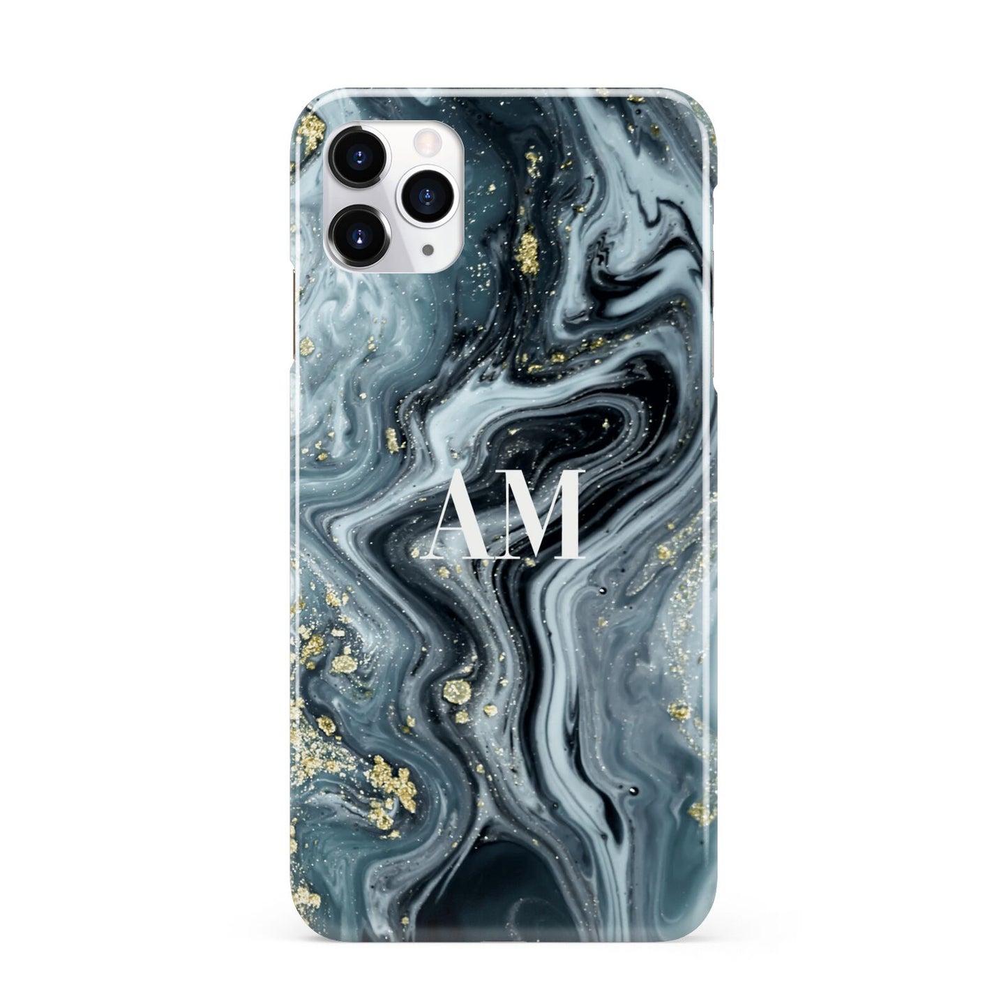 Custom Blue Swirl Marble iPhone 11 Pro Max 3D Snap Case