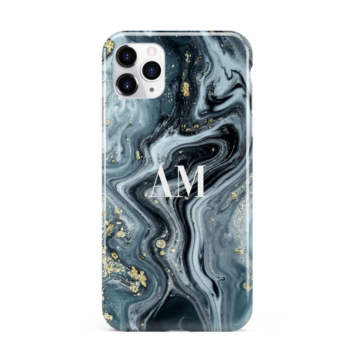 Custom Blue Swirl Marble iPhone 11 Pro Max 3D Tough Case