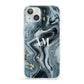 Custom Blue Swirl Marble iPhone 13 Clear Bumper Case