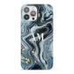 Custom Blue Swirl Marble iPhone 13 Pro Max Full Wrap 3D Snap Case