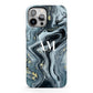 Custom Blue Swirl Marble iPhone 13 Pro Max Full Wrap 3D Tough Case