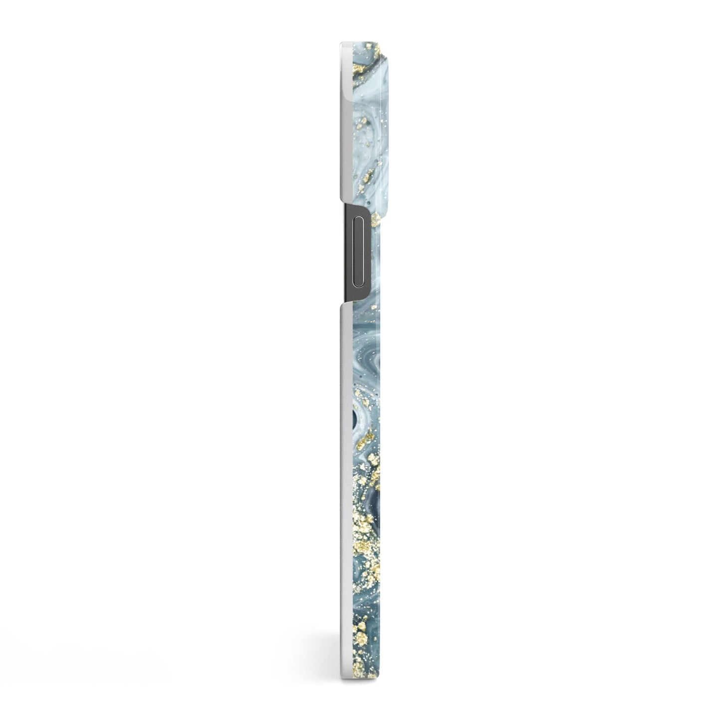 Custom Blue Swirl Marble iPhone 13 Pro Max Side Image 3D Snap Case