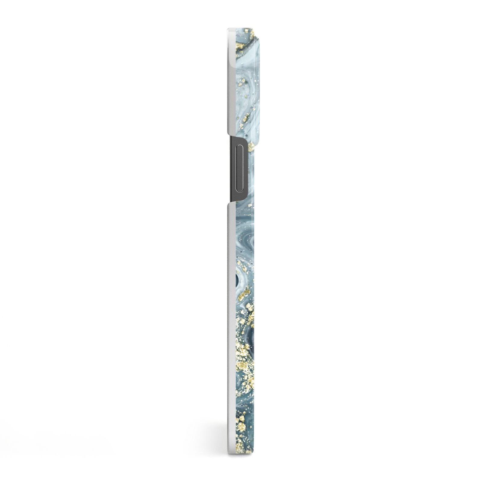 Custom Blue Swirl Marble iPhone 13 Pro Max Side Image 3D Snap Case