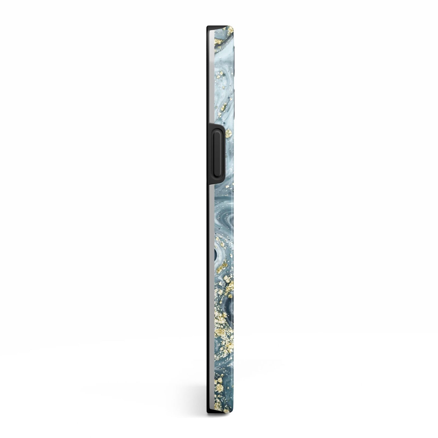 Custom Blue Swirl Marble iPhone 13 Pro Max Side Image 3D Tough Case