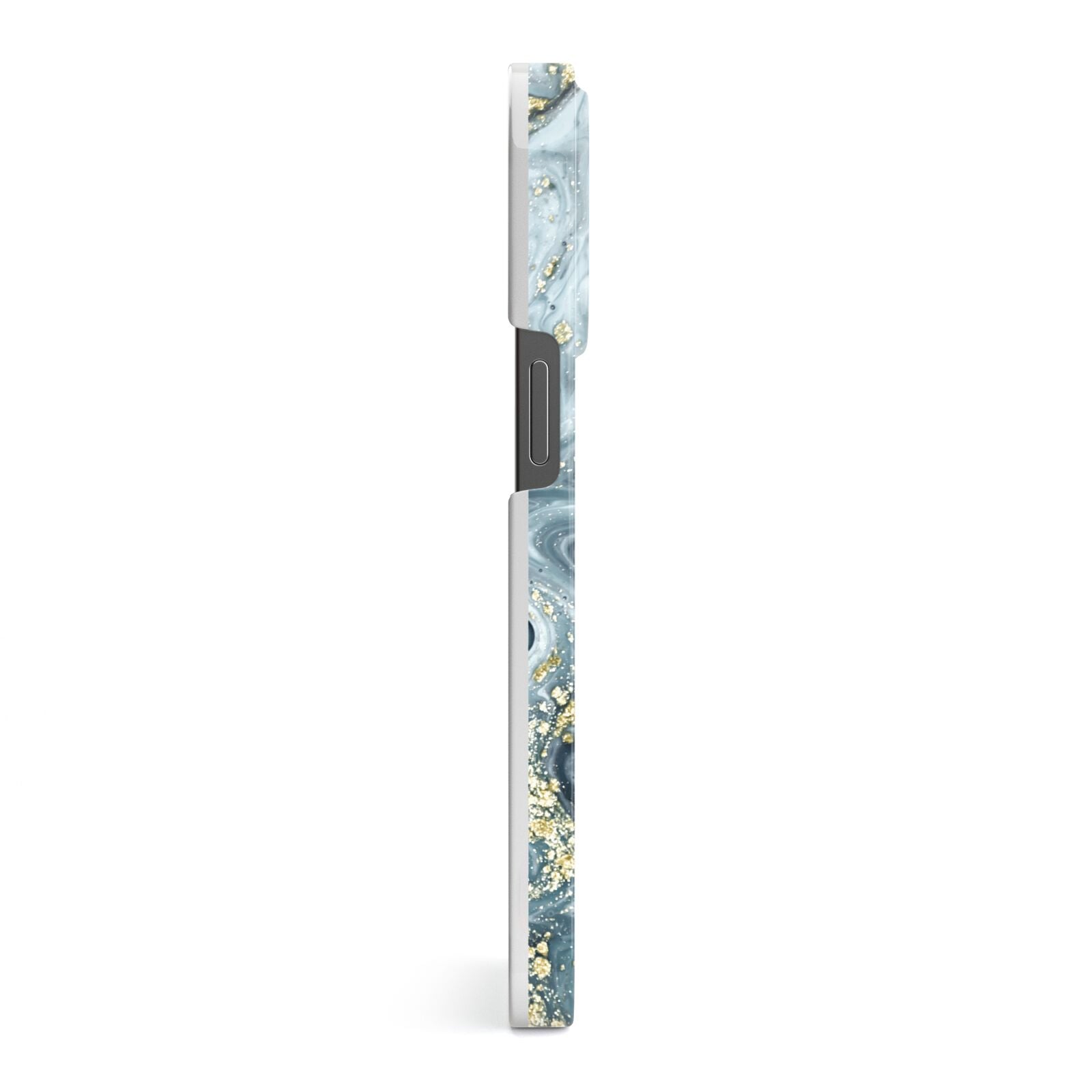 Custom Blue Swirl Marble iPhone 13 Pro Side Image 3D Snap Case