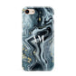 Custom Blue Swirl Marble iPhone 8 3D Tough Case on Gold Phone