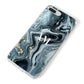 Custom Blue Swirl Marble iPhone 8 Plus Bumper Case on Silver iPhone Alternative Image