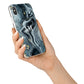 Custom Blue Swirl Marble iPhone X Bumper Case on Silver iPhone Alternative Image 2