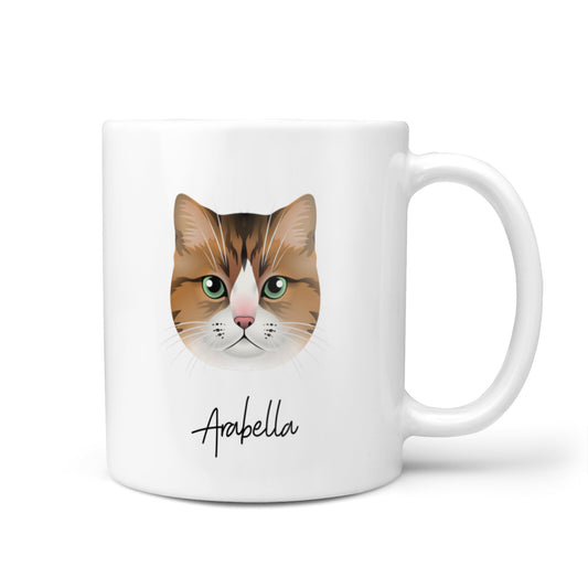 Custom Cat Illustration with Name 10oz Mug