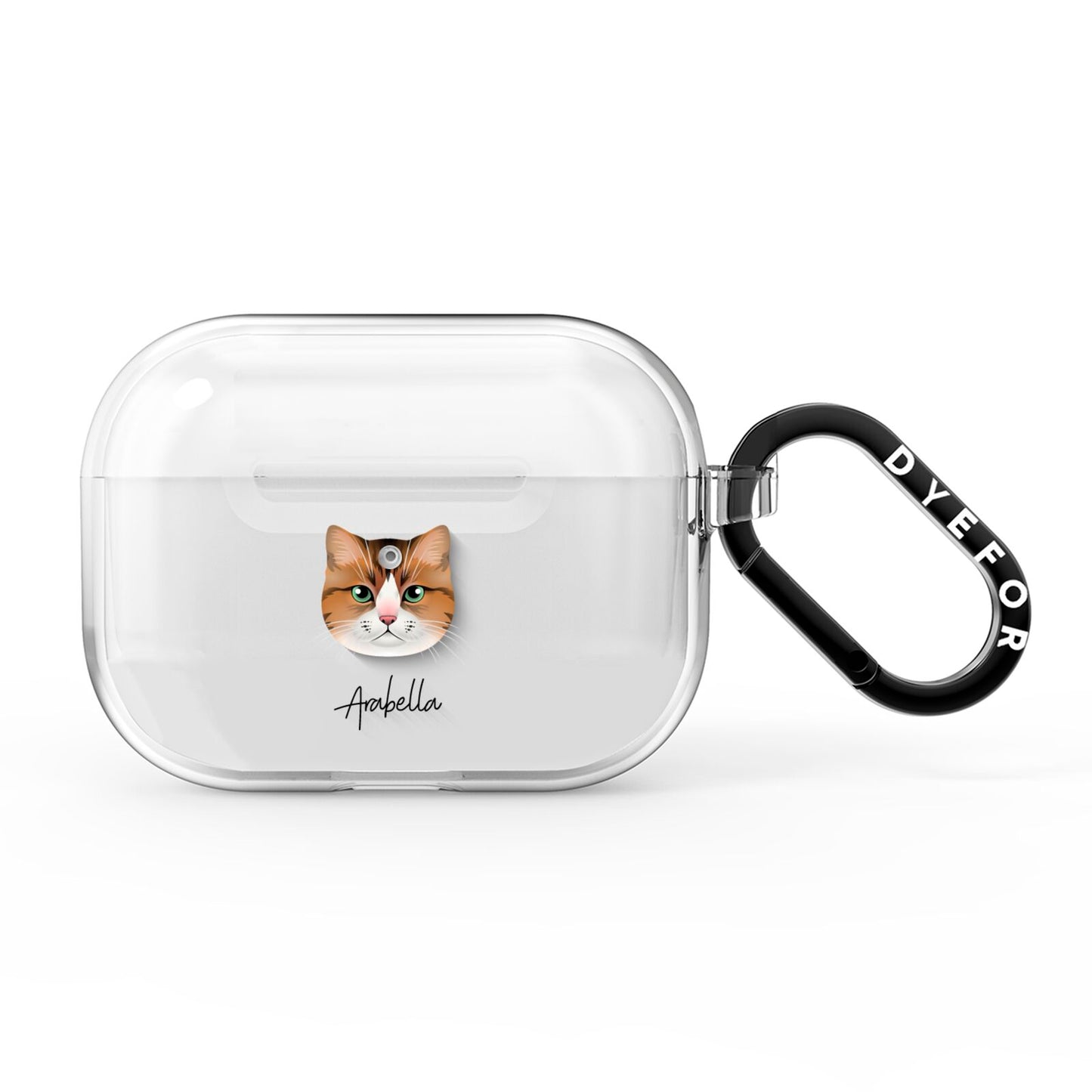 Custom Cat Illustration with Name AirPods Pro Clear Case