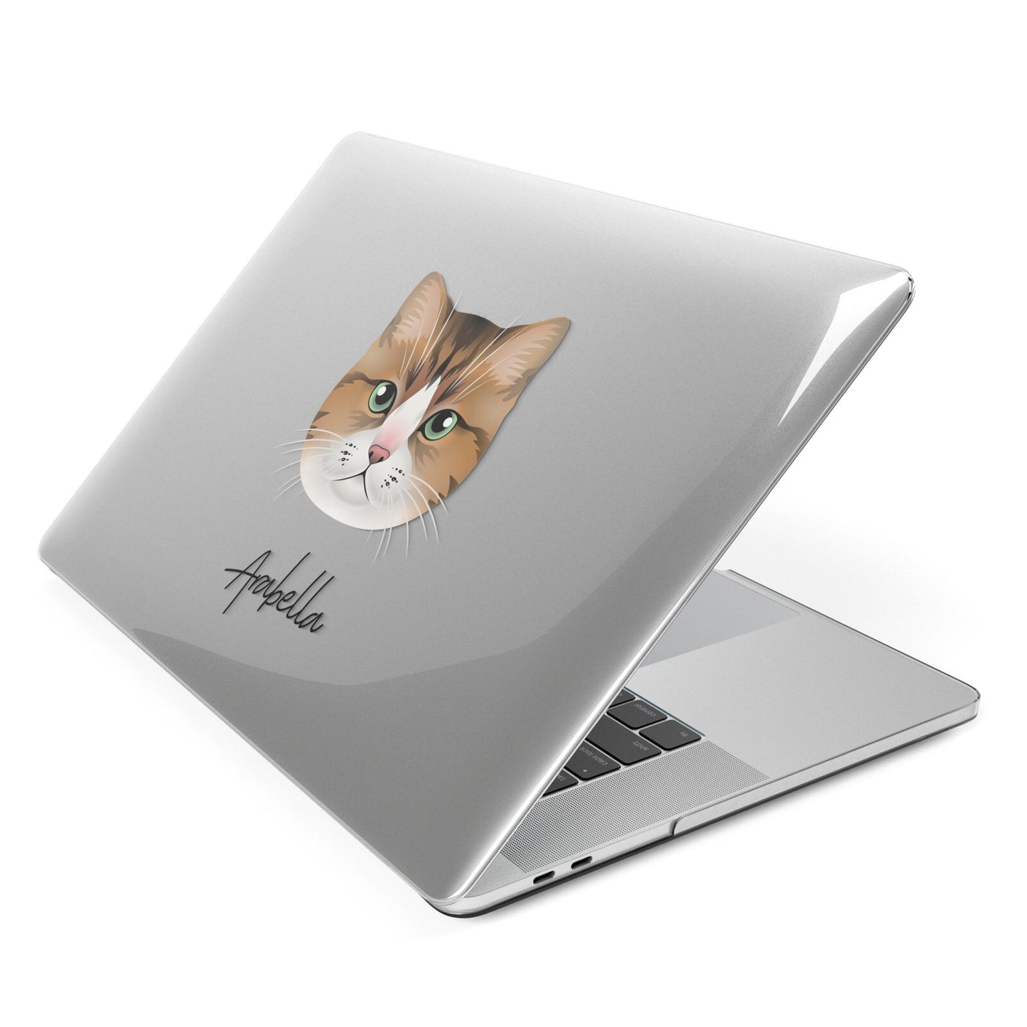 Custom Cat Illustration with Name Apple MacBook Case Side View