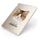 Custom Cat Illustration with Name Apple iPad Case on Gold iPad Side View