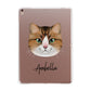 Custom Cat Illustration with Name Apple iPad Rose Gold Case