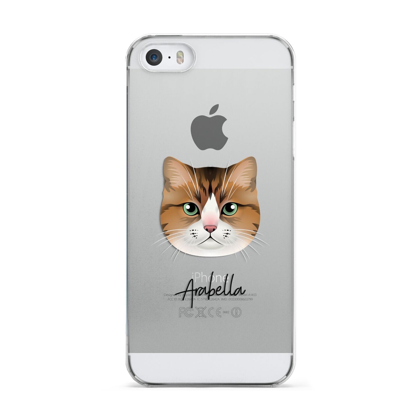 Custom Cat Illustration with Name Apple iPhone 5 Case