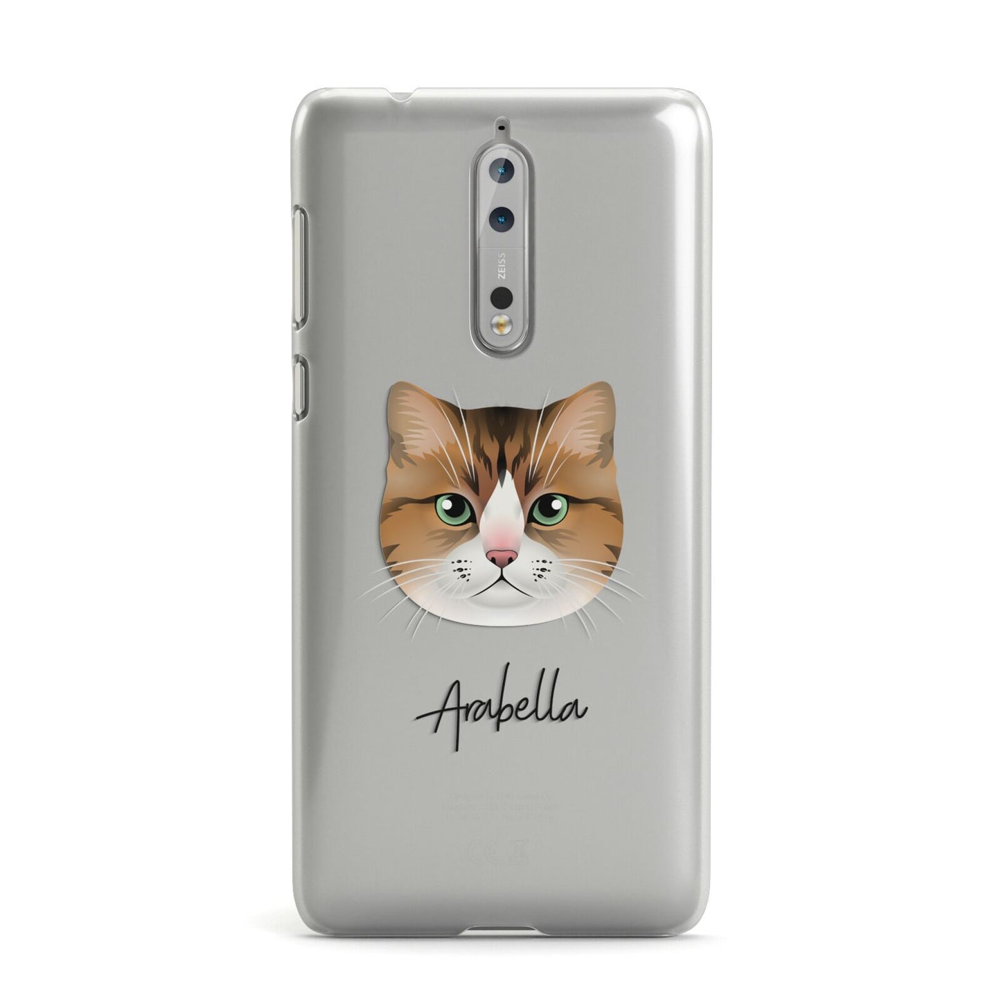 Custom Cat Illustration with Name Nokia Case