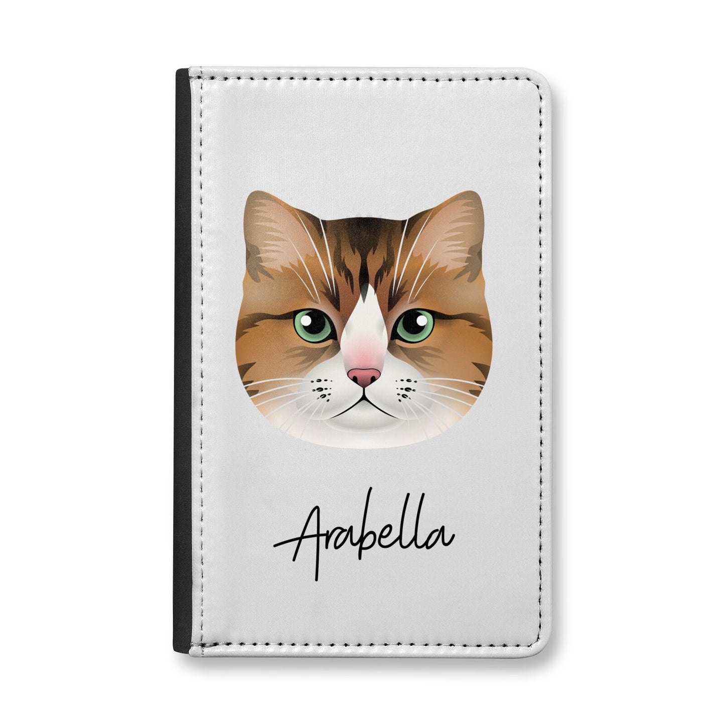 Custom Cat Illustration with Name Passport Holder – Dyefor