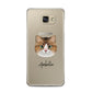Custom Cat Illustration with Name Samsung Galaxy A5 2016 Case on gold phone