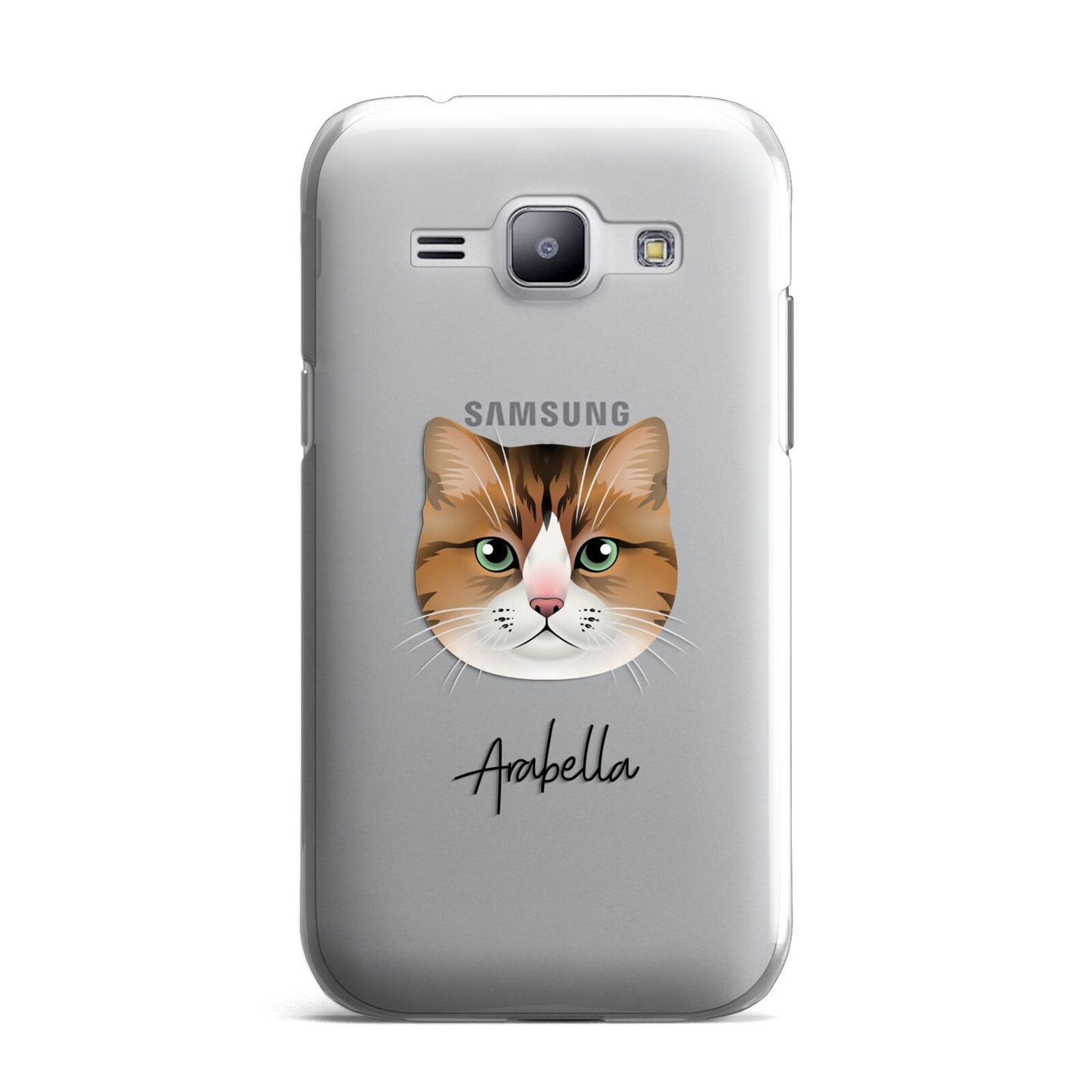 Custom Cat Illustration with Name Samsung Galaxy J1 2015 Case