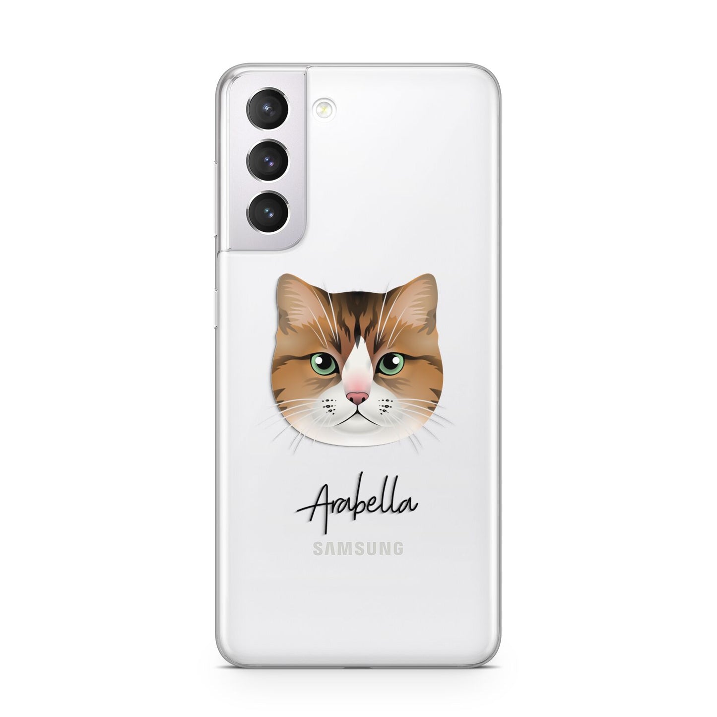 Custom Cat Illustration with Name Protective Samsung Galaxy Case