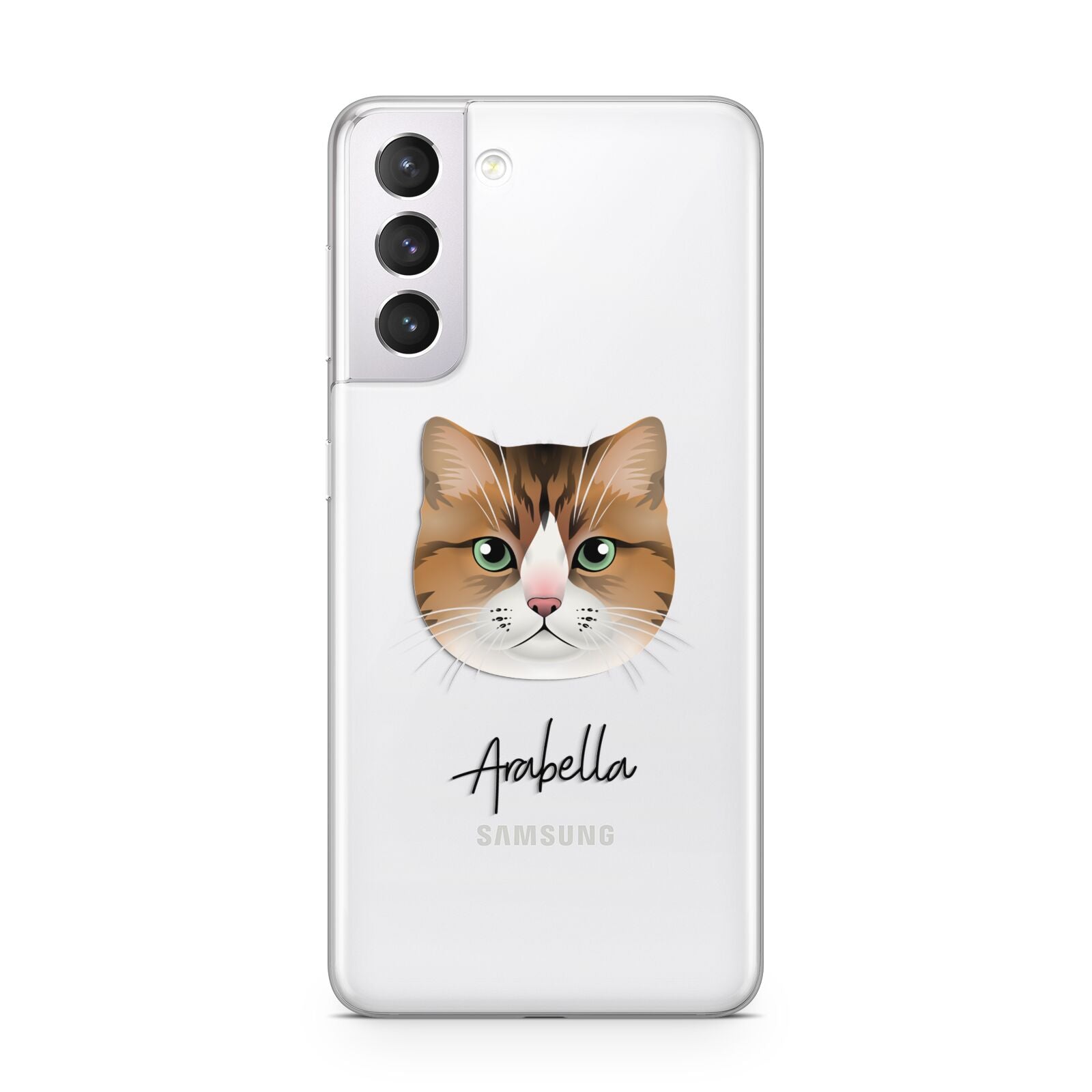 Custom Cat Illustration with Name Samsung S21 Case