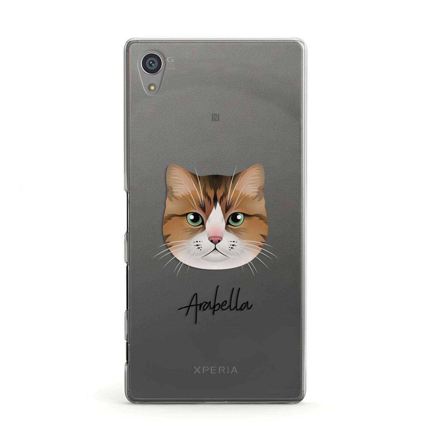 Custom Cat Illustration with Name Sony Xperia Case