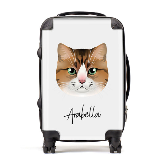Custom Cat Illustration with Name Suitcase