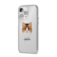 Custom Cat Illustration with Name iPhone 14 Pro Max Clear Tough Case Silver Angled Image