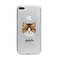 Custom Cat Illustration with Name iPhone 7 Plus Bumper Case on Silver iPhone