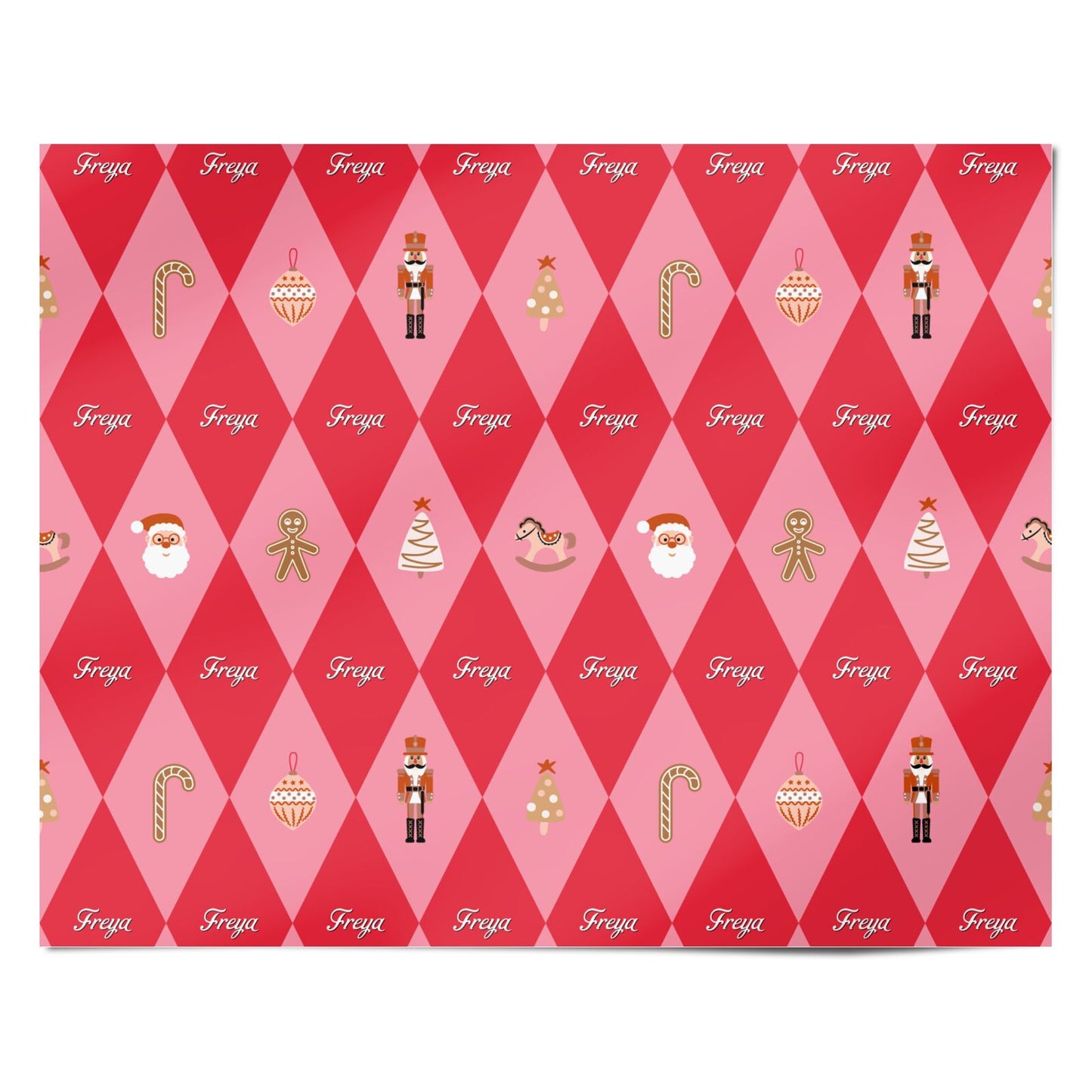 Custom Christmas Harlequin Personalised Wrapping Paper Alternative