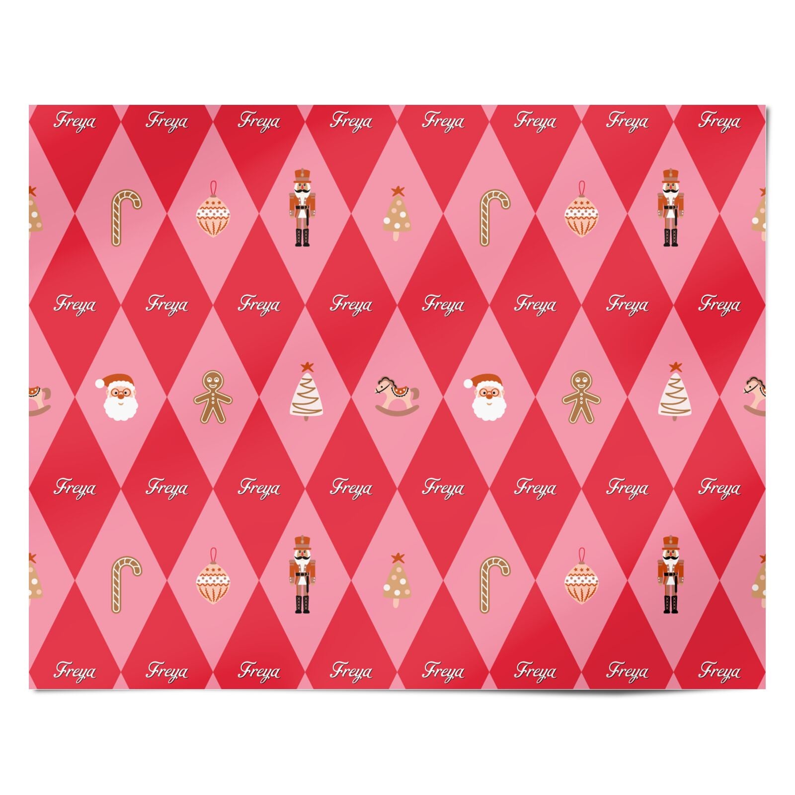 Custom Christmas Harlequin Personalised Wrapping Paper Alternative
