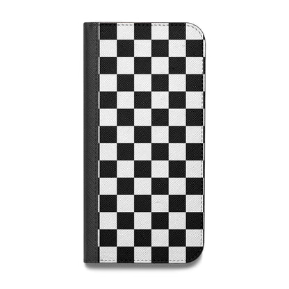 Custom Colour Check Vegan Leather Flip Samsung Case