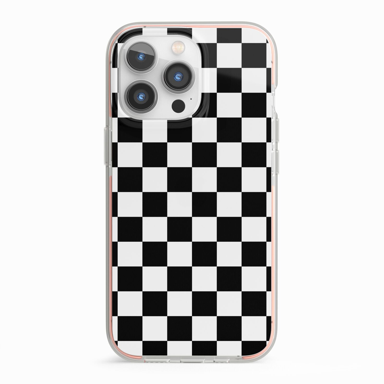 Custom Colour Check iPhone 13 Pro TPU Impact Case with Pink Edges