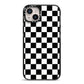 Custom Colour Check iPhone 14 Plus Black Impact Case on Silver phone