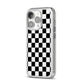 Custom Colour Check iPhone 14 Pro Clear Tough Case Silver Angled Image