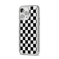 Custom Colour Check iPhone 14 Pro Max Clear Tough Case Silver Angled Image