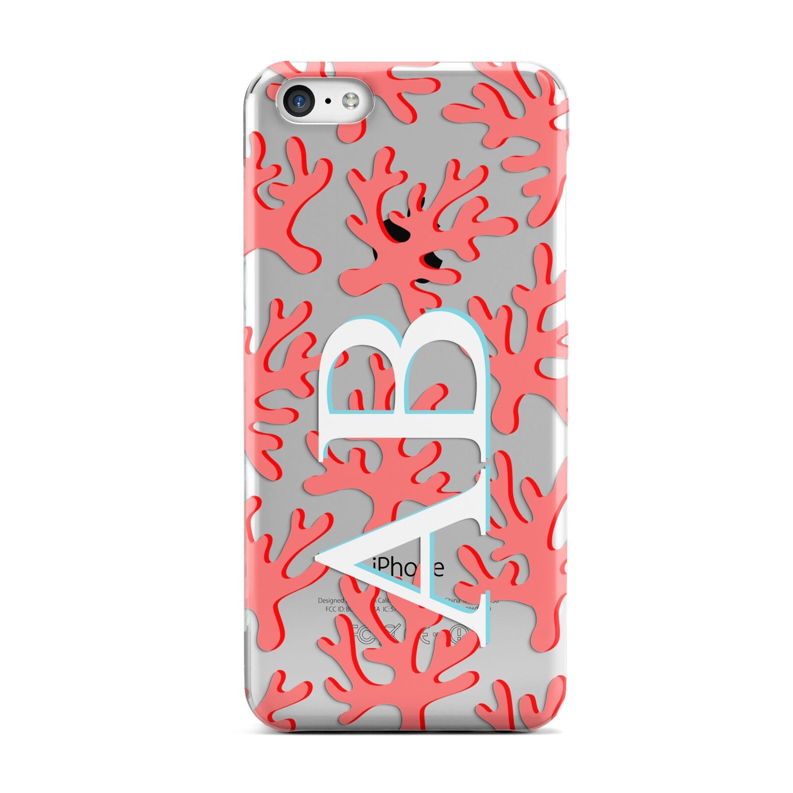 Custom Coral Initials Apple iPhone 5c Case