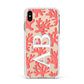 Custom Coral Initials Apple iPhone Xs Max Impact Case White Edge on Gold Phone