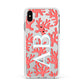 Custom Coral Initials Apple iPhone Xs Max Impact Case White Edge on Silver Phone