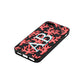 Custom Coral Initials Black Pebble Leather iPhone 5 Case Side Angle